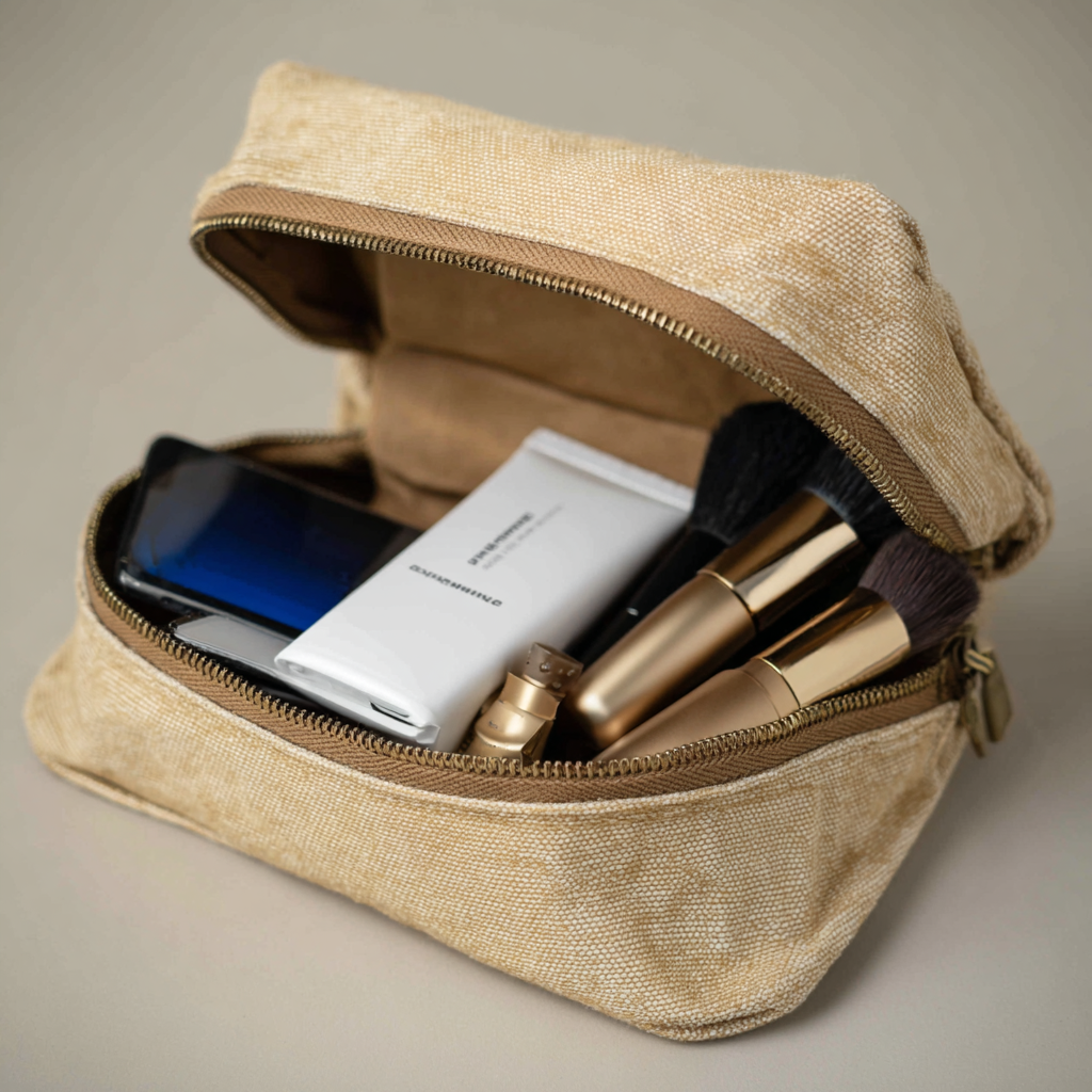 Zipper Canvas Pouches, cotton canvas or polyester-cotton blend